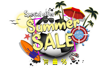 Summer sale on soccer theme
