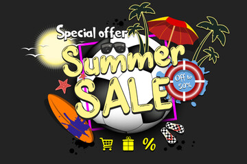 Summer sale on soccer theme