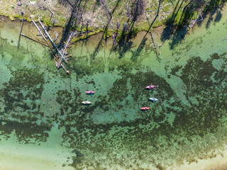 Kayaking a crystal clear river in Oregon