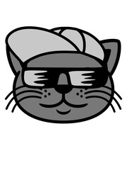 Sonnenbrille Katze Gesicht cool 