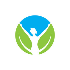 Illustration of Women tree leaf