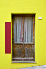 the village with the colorful houses Ghizzano tuscany Italy