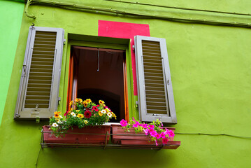 Obraz na płótnie Canvas the village with the colorful houses Ghizzano tuscany Italy