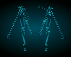 Camera tripod isometric blueprints