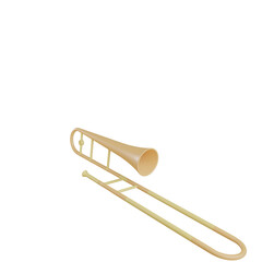 Fototapeta na wymiar 3d music instrument trombone