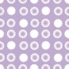 Abstract seamless pattern with daisy flowers in 1960 style. Floral aesthetic print for fabric, paper, stationery. Retro illustration for decor and design.
