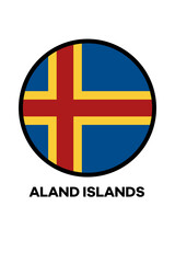 Poster with the flag of Aland Islands