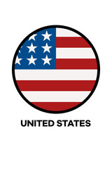 Poster with the flag of United States