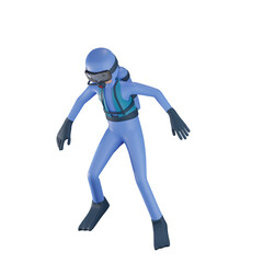 3d scuba diver character