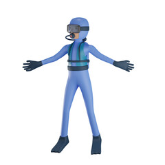 3d scuba diver character
