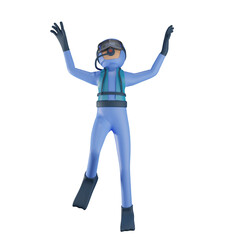 3d scuba diver character