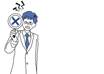 ばつ印を出す医師