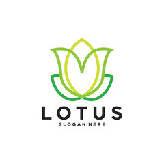 abstract lotus logo vector design template