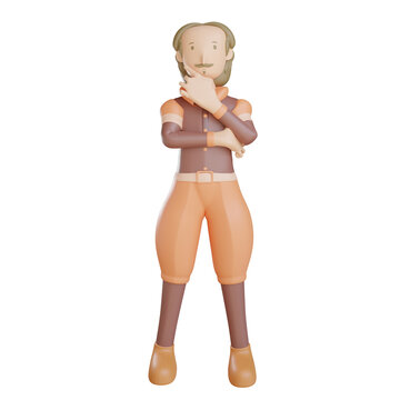 recommend clip art: 3d Shakespeare character thinking