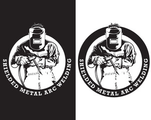 shielded metal arc welding logo, black and white welding logo