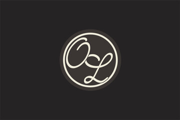 Initial letter OL monogram logo with simple and creative cirle line design ideas