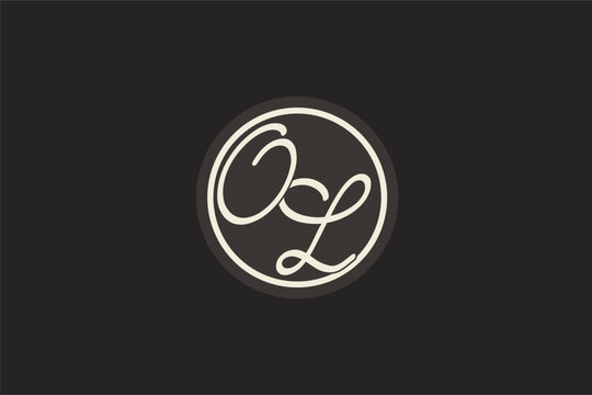 Initial letter OL monogram logo with simple and creative cirle line design ideas