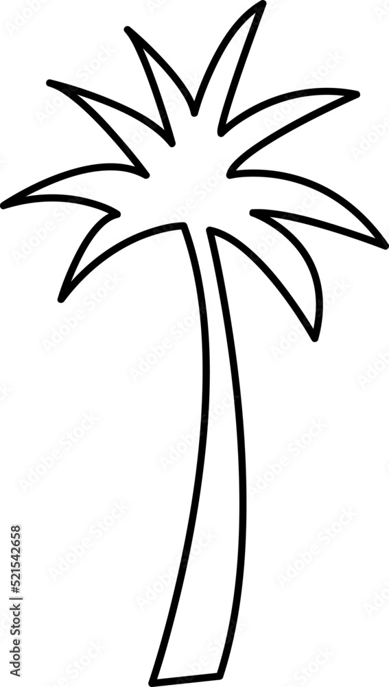 Poster vector icon of a coconut tree. tree icon symbol with a white background.eps