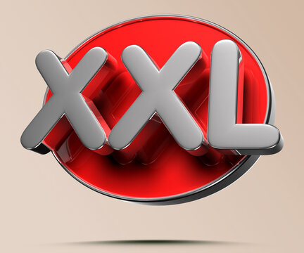 XLL red circle 3D illustration on light cream background have work path.Advertising signs. Product design. Product sales.