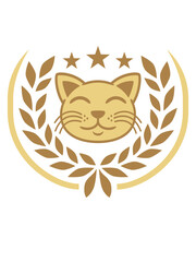 Lorbeerkranz Gesicht Katze Sterne 
