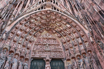 Alsace - Bas-Rhin - Strasbourg - Tympan du Portail de la cathédrale de Strasbourg