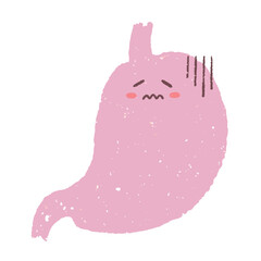 手描きの不調の胃のキャラクター