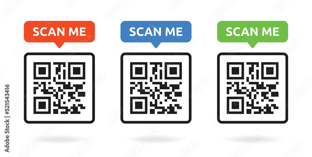 Poster qr code for smartphone scanning vector symbol illustration.
