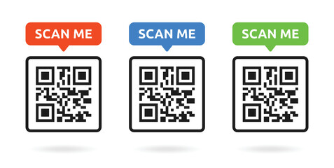 QR code for smartphone scanning vector symbol illustration.