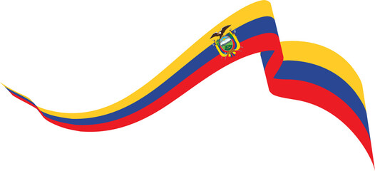 Ecuador flag ribbon flutter