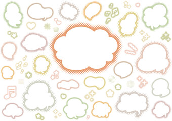 手描きの吹き出しセット\ Autumn /