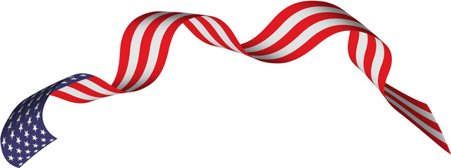 Fototapeta premium American flag ribbon flutter
