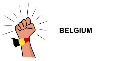 Fist banner template with Belgium flag. Vector illustration of Belgium flag. News banner concept with place for text