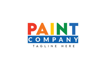 Painting company business logo. Paint logo vector with colorful paint words 