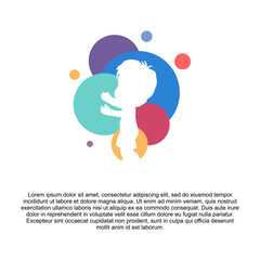 Colorful kids play logo vector, kids logo design template, design concept, logo, logo element for template