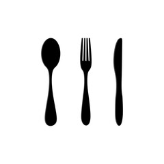 Cutlery icon Spoon, fork, knife. Restaurant business concept, vector illustration