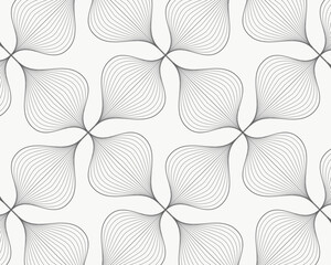 linear vector pattern, repeating abstract leaves, gray line of leaf or flower, floral. graphic clean design for fabric, event, wallpaper etc. pattern is on swatches panel. - 521547241