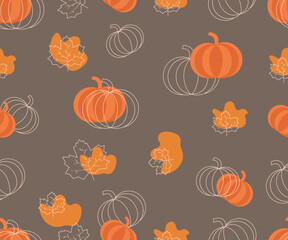Autumn pumpkin colorful pattern