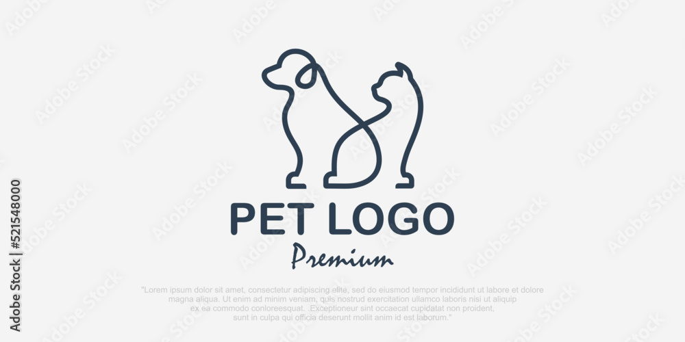 Canvas Prints pet logo design with creative line style