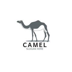 Black line art camel logo for various purposes