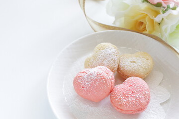 French confectionery, heart shaped Macaroon for holiday food image