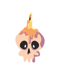 flat skull candle