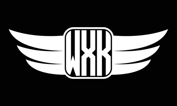 WXK three-letter Wing logo design. flying Vector template