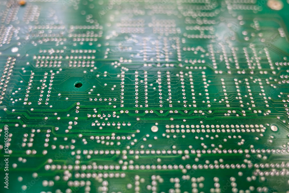 Leinwandbilder old computer chips that are out of order. not working microshops with transistors, chips and conduct