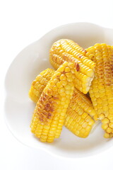 Butter grilled Japanese sweet corn for summer food image