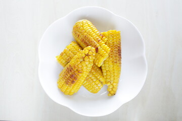 Butter grilled Japanese sweet corn for summer food image
