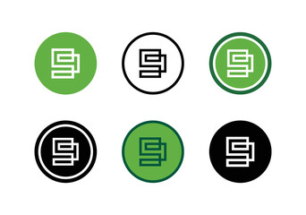 Modern number 9 logo icon set, number nine logo design, digital technology concept