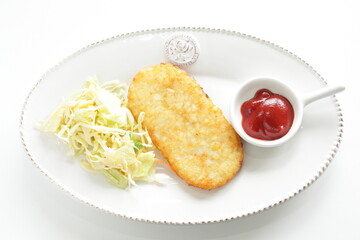 Hashed brown potato served with Cabbage Coleslaw