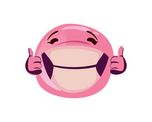 flat pink smile emoji