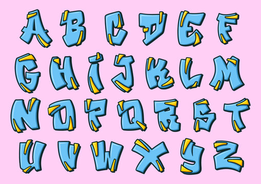 Alphabet Graffiti Cartoon vector Illustration