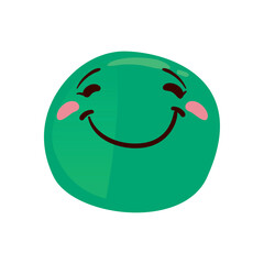 flat green smile emoji